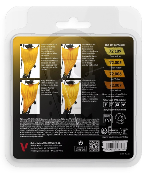 Vallejo 72378 Game Color Zestaw 4 farb - Yellow Color