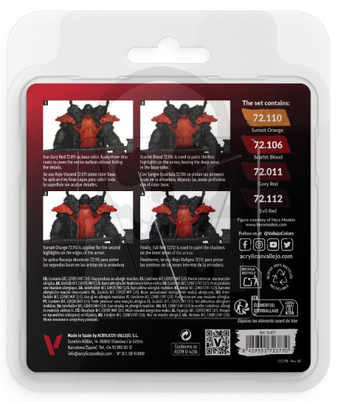 Vallejo 72377 Game Color Zestaw 4 farb - Red Color