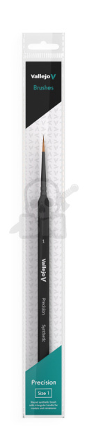 Vallejo B03001 Pędzel - Precision - Round Synthetic Brush, Triangular Handle No. 1