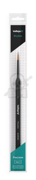 Vallejo B03002 Pędzel - Precision - Round Synthetic Brush, Triangular Handle No. 2