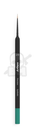 Vallejo B03020 Precision Round Synthetic Brush, Triangular Handle No. 2/0