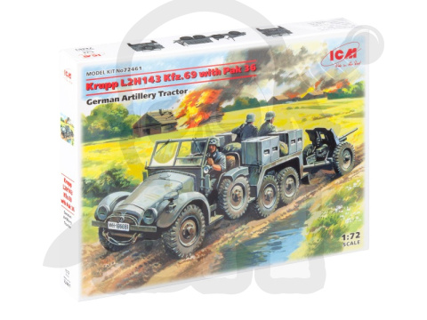 Krupp L2H142 Kfz.69 with Pak 36 German Artillery Tractor 1:72