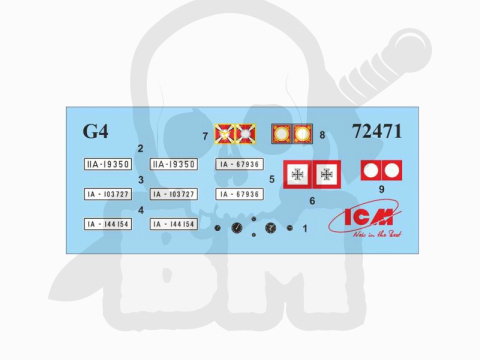 Mercedes G4 (1935 production) Soft Top WWII German Staff Car, snap fit/no glue 1:72