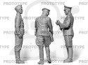 WWII German Staff Personnel - 3 szt. 1:24
