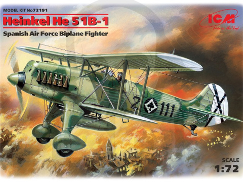Heinkel He 51B-1 Spanish Air Force Biplane Fighter 1:72