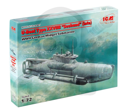 U-Boat Type XXVIIB “Seehund” (late) WWII German Midget Submarine 1:72