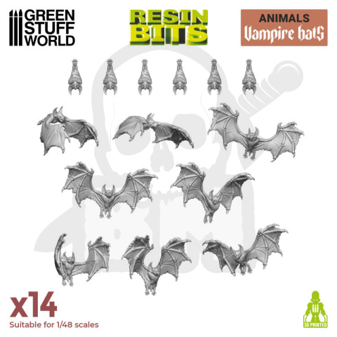 3D Printed Vampire Bats - nietoperze 14 szt.