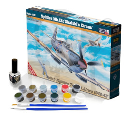 Mistercraft D-170 Spitfire Mk.IX Cyrk Skalskiego 1:72 + farbki 2 pędzelki klej