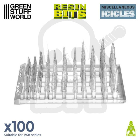 3D Printed Set - Resin Stalactites and Icicles - stalaktyty i sople 100szt.
