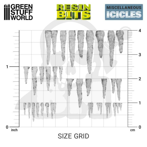 3D Printed Set - Resin Stalactites and Icicles - stalaktyty i sople 100szt.