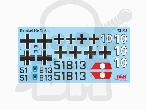 Heinkel He 51A-1 German Biplane Fighter 1:72