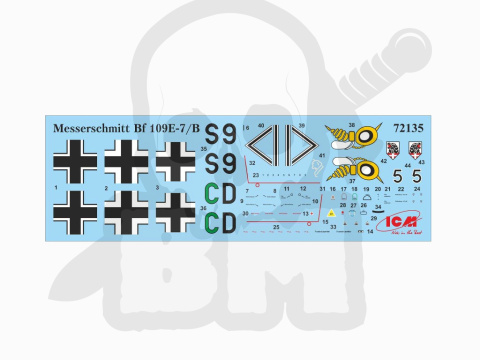 Messerschmitt Bf 109E-7/B WWII German Fighter-Bomber 1:72