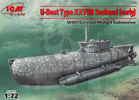 U-Boat Type XXVIIB “Seehund” (early) WWII German Midget Submarine 1:72