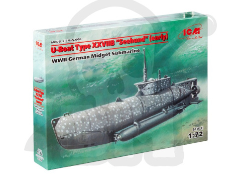 U-Boat Type XXVIIB “Seehund” (early) WWII German Midget Submarine 1:72