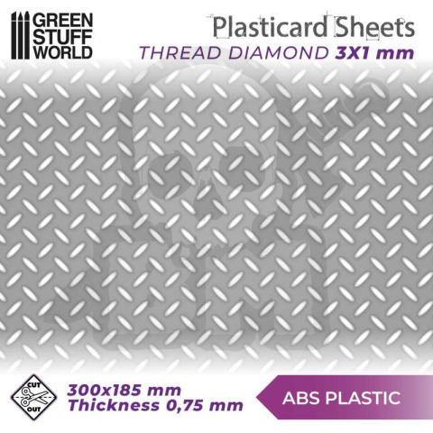 ABS Plasticard - Diamentowy arkusz teksturowany A4