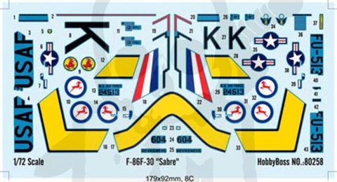 Hobby Boss 80258 American F-86F-30 Sabre Fighter 1:72