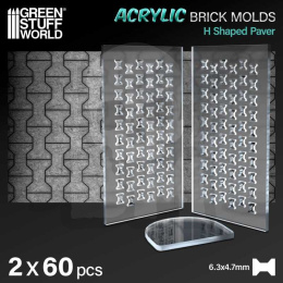 Acrylic molds - H Shaped Paver - plastikowe formy