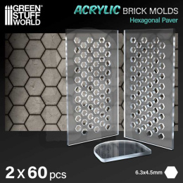 Acrylic molds - Hexagonal Paver - plastikowe formy