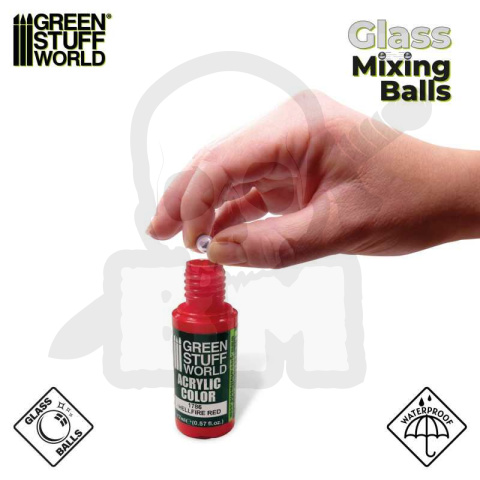 Zestaw 40 szklanych kulek o średnicy 8 mm do mieszania farb