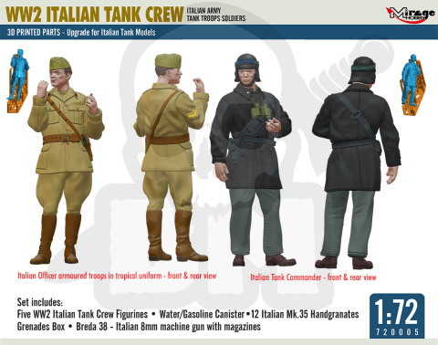 1:72 WW2 Italian Tank Crew - czołgiści i wyposażenie