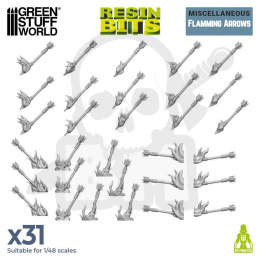 3D Printed Flamming Arrows - płonące strzały 31 szt.
