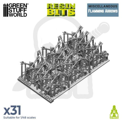3D Printed Flamming Arrows - płonące strzały 31 szt.