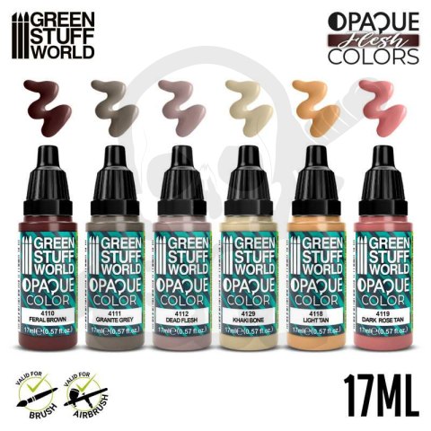 Green Stuff Opaque Paint Set - Flesh Colours - farby 6x 17ml