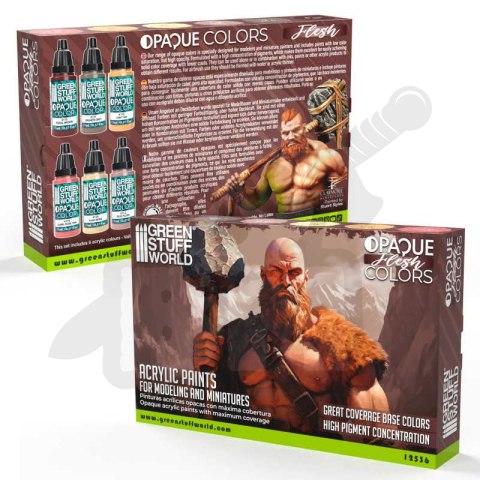 Green Stuff Opaque Paint Set - Flesh Colours - farby 6x 17ml