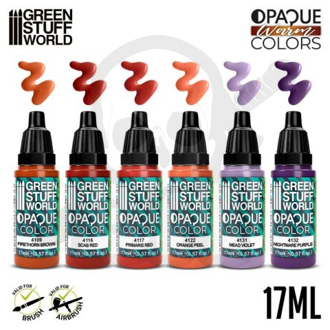 Green Stuff Opaque Paint Set - Warm Colours - farby 6x 17ml