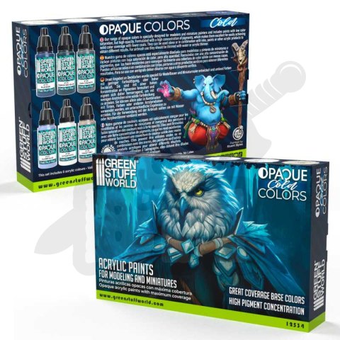 Green Stuff Opaque Paint Set - Cold Colours - farby 6x 17ml
