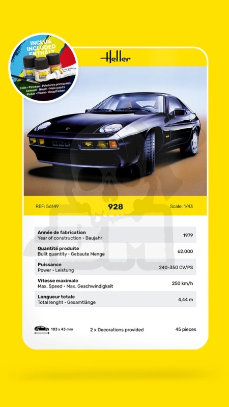 Heller 56149 Starter Set Porsche 928 1:43