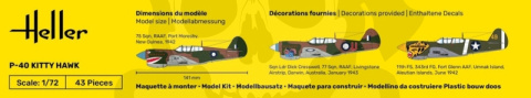 Heller 56266 Starter Set Curtiss P-40 Kitty Hawk 1:72
