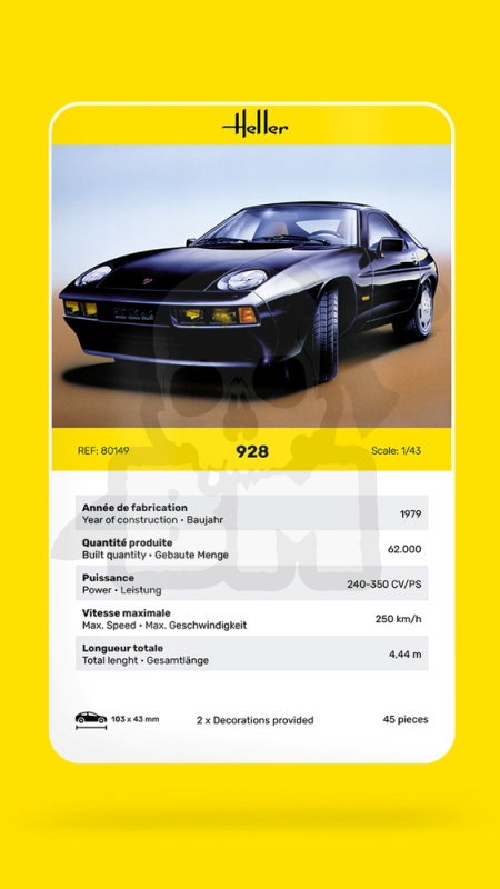 Heller 80149 Model samochodu Porsche 928 - 1:43