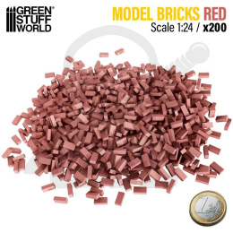 Miniature Bricks - Red 1:24 miniaturowe cegły 200 szt.