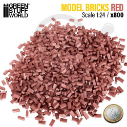 Miniature Bricks - Red 1:24 miniaturowe cegły 800 szt.