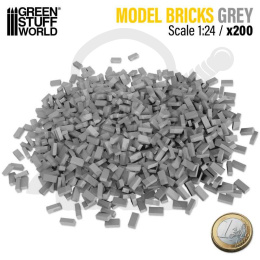 Miniature Bricks - Grey skala 1:24 miniaturowe cegły do makiet 800 szt.