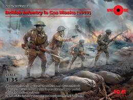 British Infantry in Gas Masks (1917) 4 figures 1:35