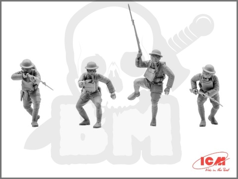 US Infantry Infantry in Gas Masks (1918) 4 figures 1:35