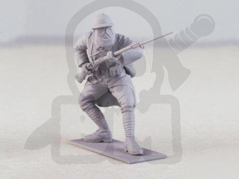 French Infantry in Gas Masks (1918) 4 figures 1:35