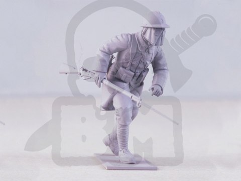 French Infantry in Gas Masks (1918) 4 figures 1:35