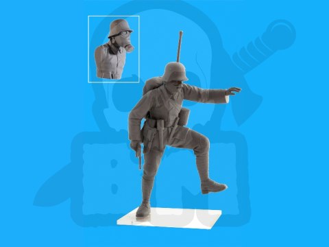 German Infantry in Gas Masks (1918) 4 figures 1:35