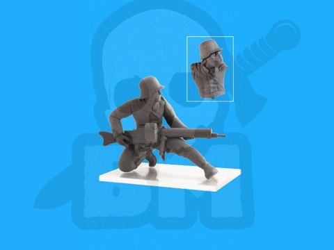 German Infantry in Gas Masks (1918) 4 figures 1:35