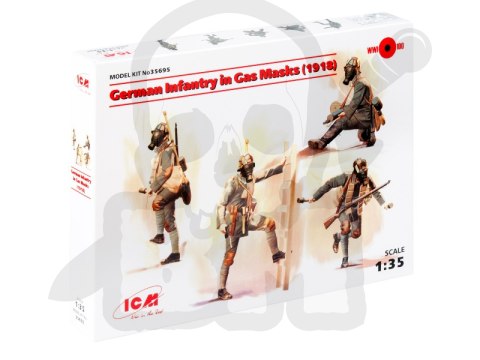 German Infantry in Gas Masks (1918) 4 figures 1:35
