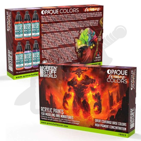 Green Stuff Opaque Paint Set - Warm Colours - farby 6x 17ml