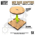 MDF Base adapter - round to square 50mm