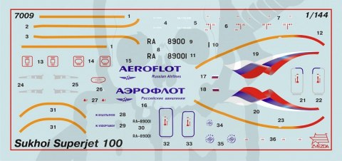 1:144 Regional Civil Airliner Suchoj Superjet 100