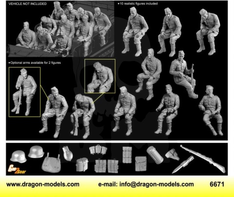 1:35 German Half-Track Riders (10 Figures Set)