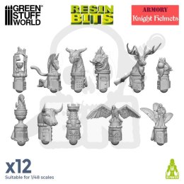 3D printed set - Old World Knight Helmets - hełmy 12 szt.