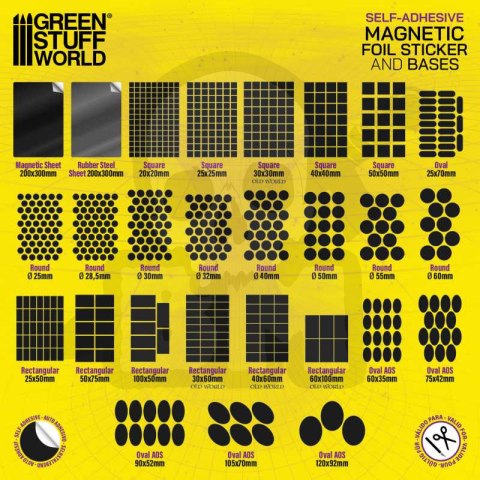 Naklejki magnetyczne pod podstawki kwadratowe 30x30mm