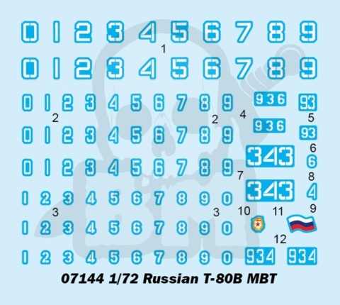 Trumpeter 07144 Russian main battle tank T-80B MBT 1:72